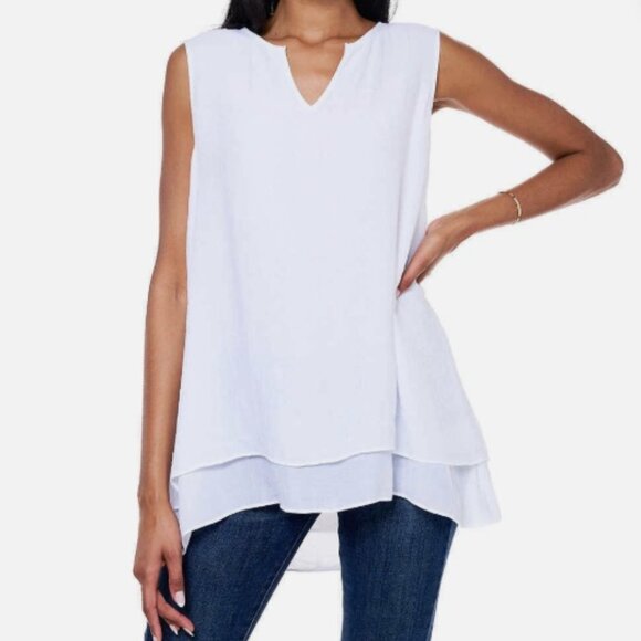 Cristina B Top White Sleeveless Women's Size XXL - Picture 1 of 11